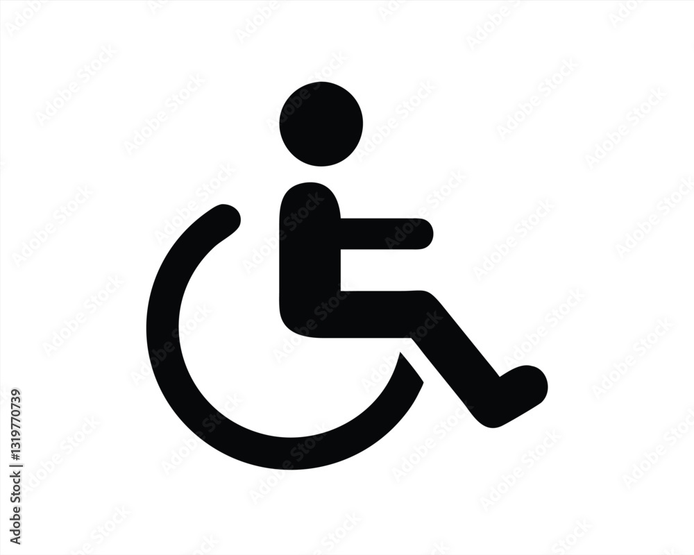 Vector illustration of a wheelchair user symbol for accessibility Vector illustration of a wheelchair user symbol for accessibility