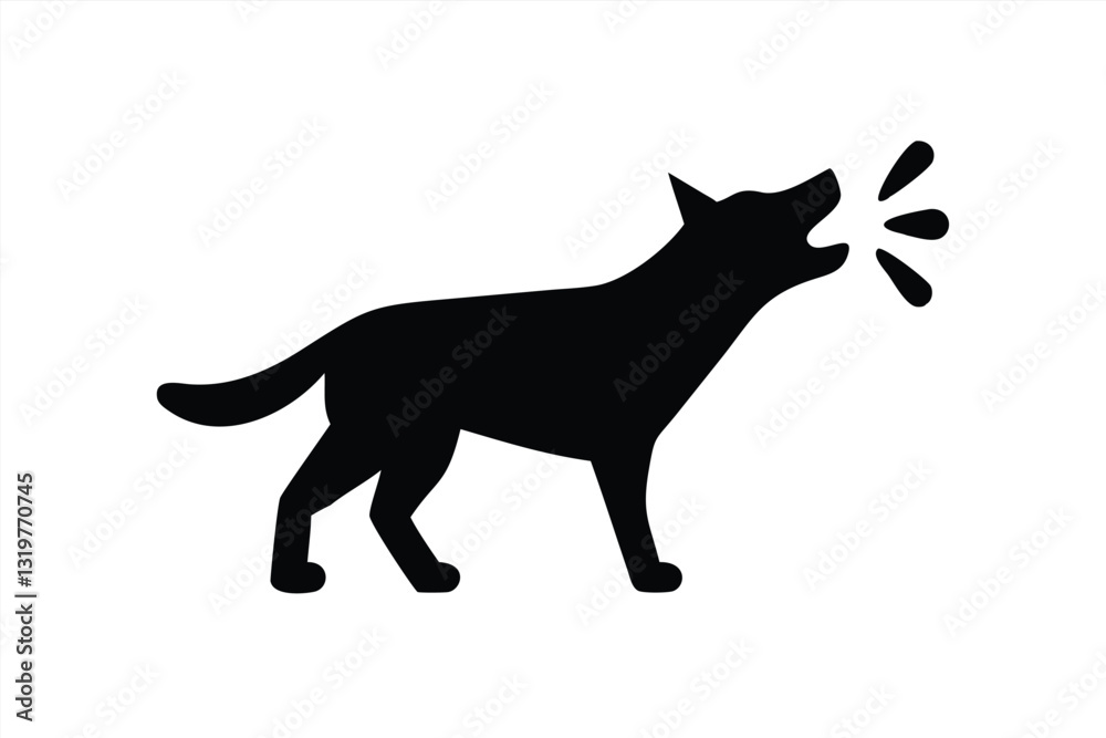 Dog barking in vector illustration depicting a lively interaction Dog barking in vector illustration depicting a lively interaction