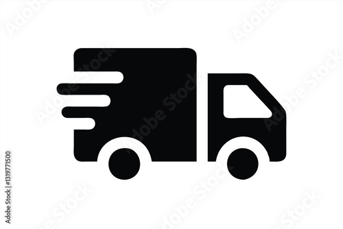 Vector illustration of a delivery truck in motion