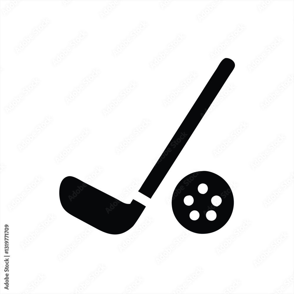 Golf club and ball vector illustration on a plain background Golf club and ball vector illustration on a plain background