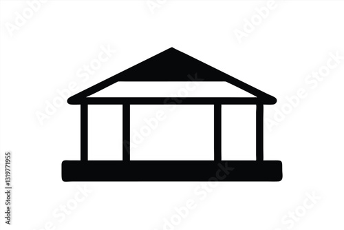 Modern vector illustration of a simple gazebo design