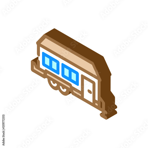 wheels mobile home isometric icon vector illustration