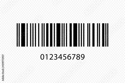 Barcode with unique identifier featuring prominent black and white lines for scanning products effectively