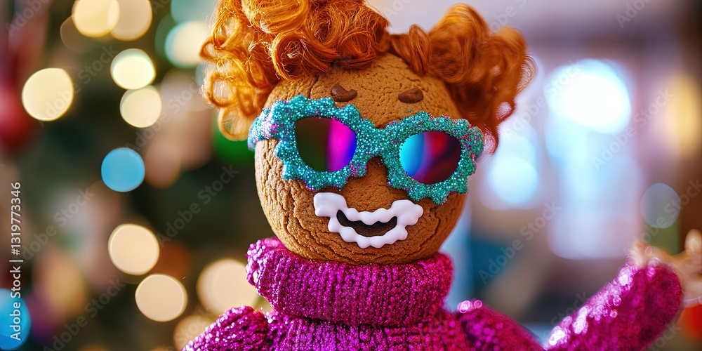 Fototapeta premium Gingerbread fashion for modern christmas 2025 winter holiday