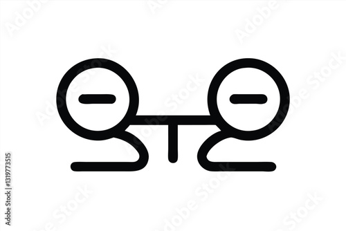 Two minimalist figures engaged in a conversation using simple lines