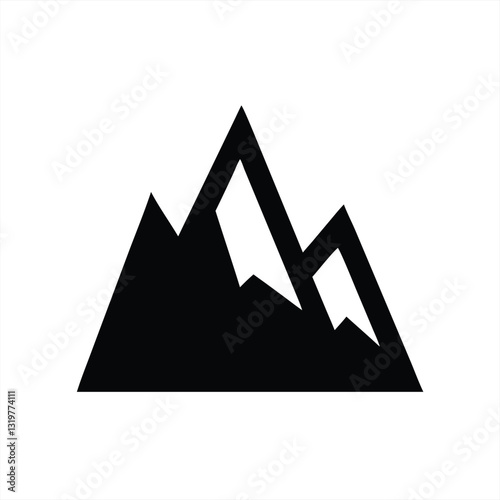 Stylized mountain vector illustration with sharp peaks and contrasts