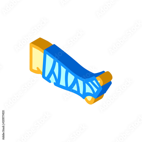bandaged limb fracture isometric icon vector illustration