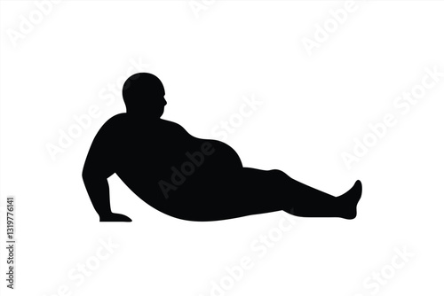 Silhouette of a person reclining on the ground in a relaxed position