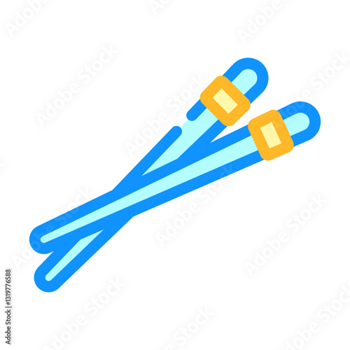 chopsticks titanium ultralight color icon vector illustration