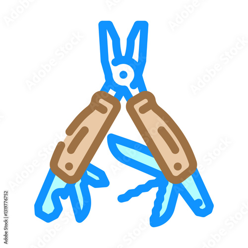 multi tool titanium color icon vector illustration