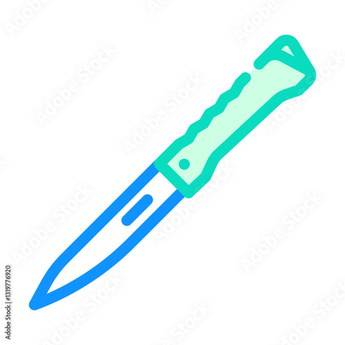 knife titanium ultralight color icon vector illustration
