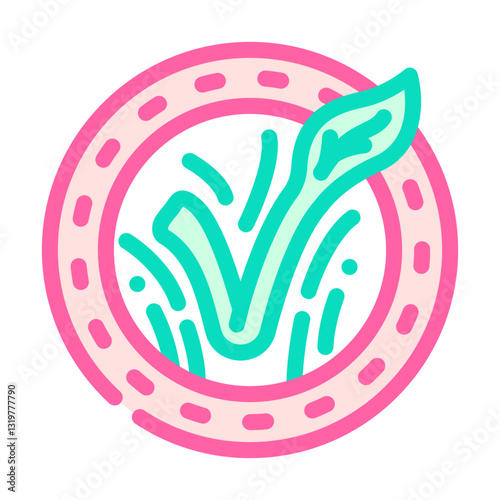 vegan certified sustainable beauty color icon vector illustration