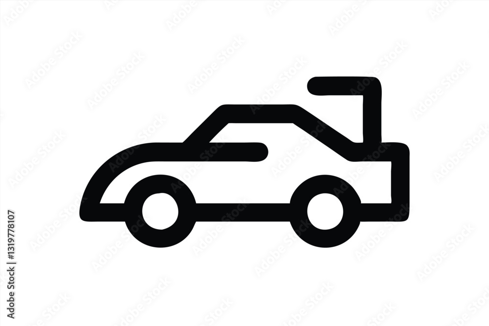Simple vector illustration of a sporty racing car design Simple vector illustration of a sporty racing car design