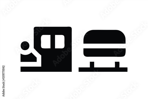 Vector illustration of a person at a vending machine for snacks