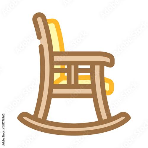 rocking chair slow living color icon vector illustration