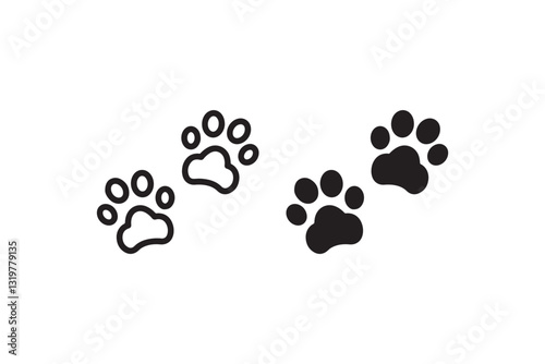 Animal Paw Prints Icon Vector