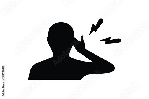 Person experiencing headache with hand on head in vector art