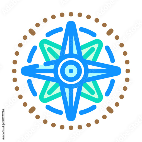 compass rose sailing sport color icon vector illustration