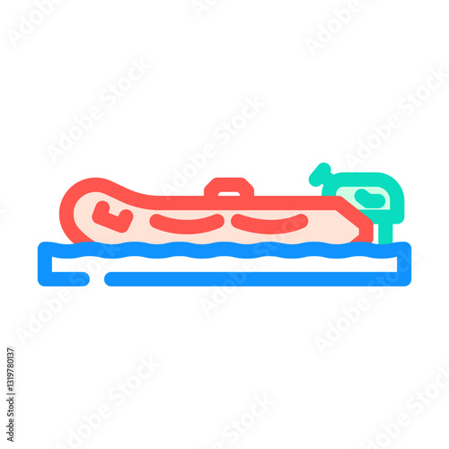 dinghy sailing sport color icon vector illustration