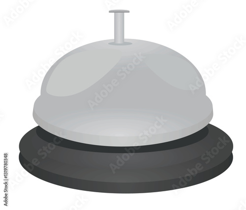 Metallic hotel bell. vector illustration