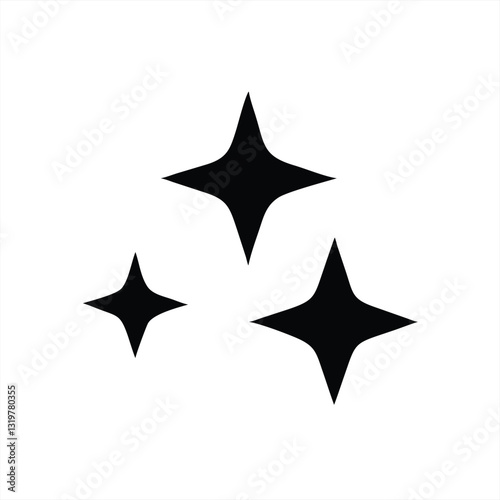 Stars shining in a minimalistic vector design on a white background
