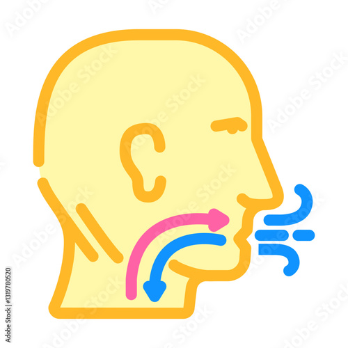 breathing exercise arrows recovery wellness color icon vector illustration