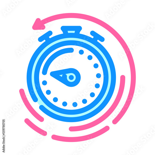 recovery timer clock wellness color icon vector illustration