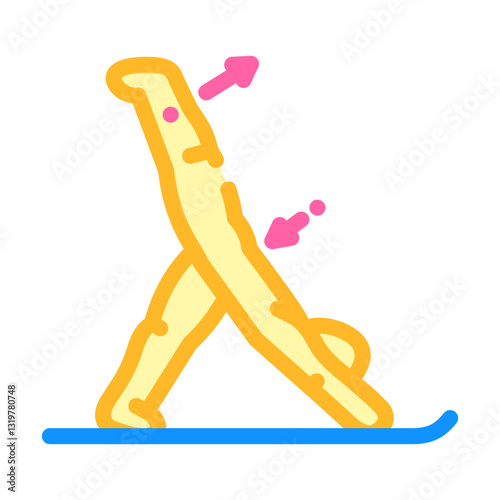 stretching pose arrows flexibility color icon vector illustration
