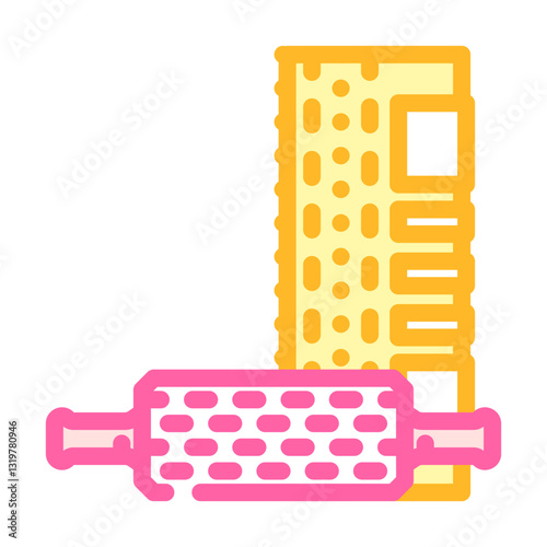 foam roller muscle recovery wellness color icon vector illustration