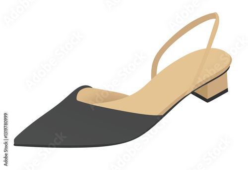 Grey high  heel sandal. vector illustration