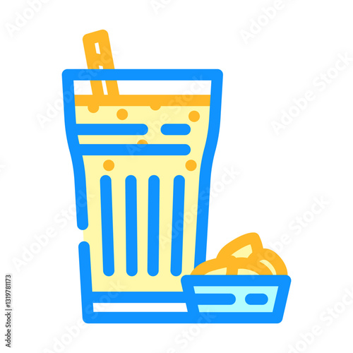 nut butter smoothie meal drink color icon vector illustration
