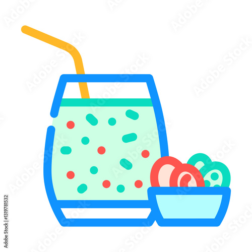 vegetable juice meal drink color icon vector illustration
