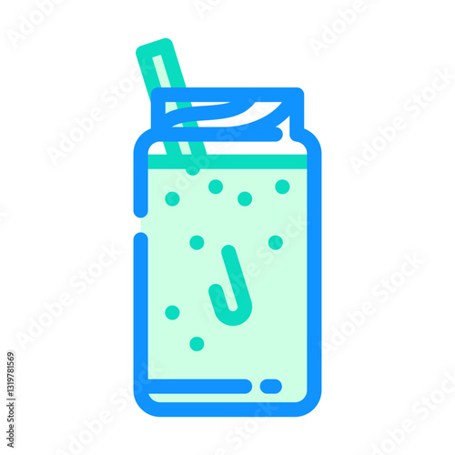 salad smoothie meal drink color icon vector illustration