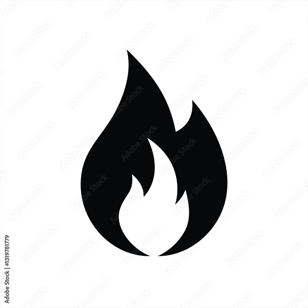 Simple vector illustration of a flame symbol on a white background Simple vector illustration of a flame symbol on a white background