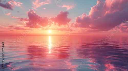 Clear sea water glowing at sunset high resolution hd background