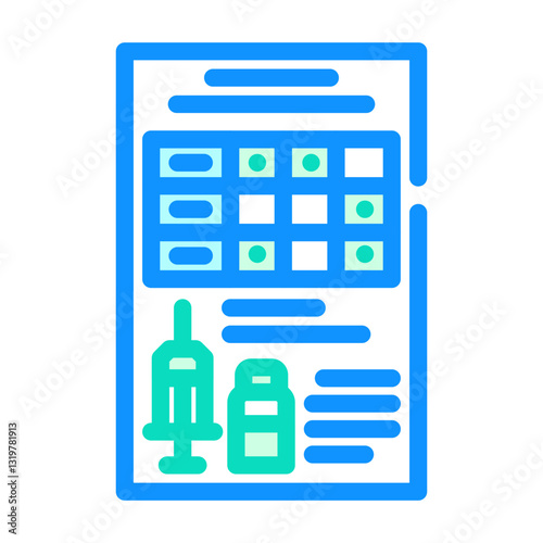 immunization tracker healthcare innovation color icon vector illustration