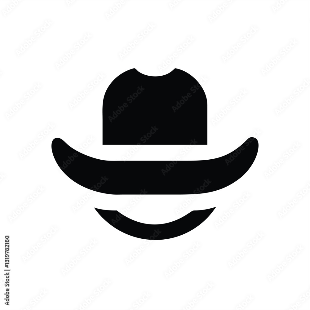Cowboy hat and smile illustration on a white background Cowboy hat and smile illustration on a white background