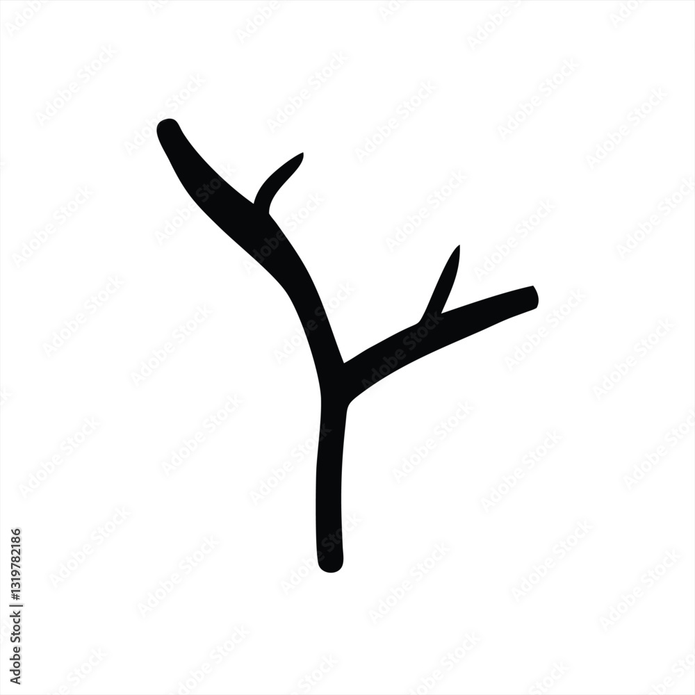 Simple vector illustration of a tree branch with twigs Simple vector illustration of a tree branch with twigs