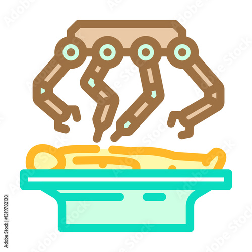 robotic surgery system healthcare innovation color icon vector illustration