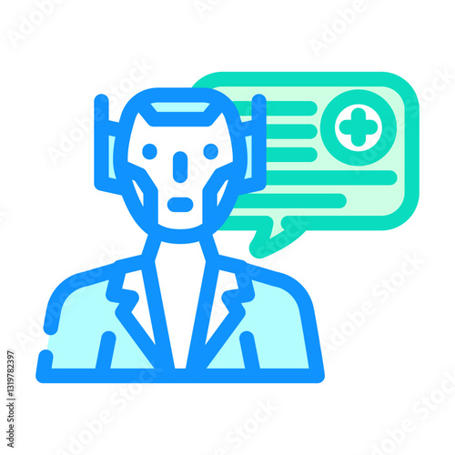 ai doctor assistant healthcare innovation color icon vector illustration photo