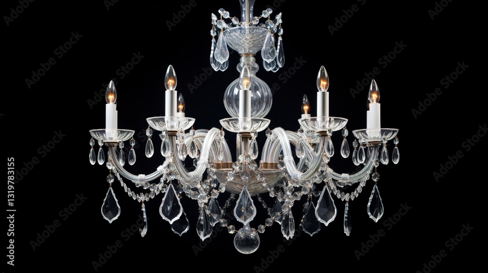 A photo of a crystal chandelier A photo of a crystal chandelier