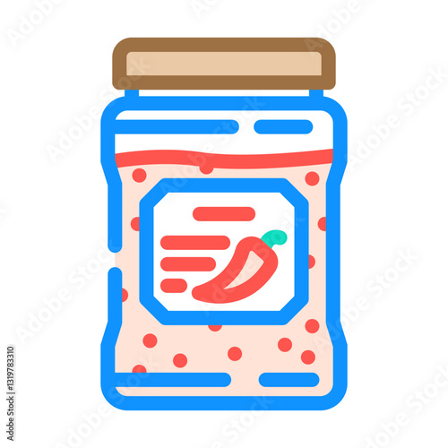chili oil condiment color icon vector illustration