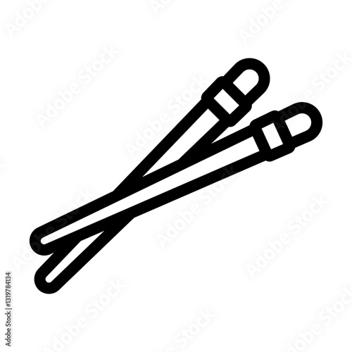 chopsticks titanium ultralight line icon vector illustration