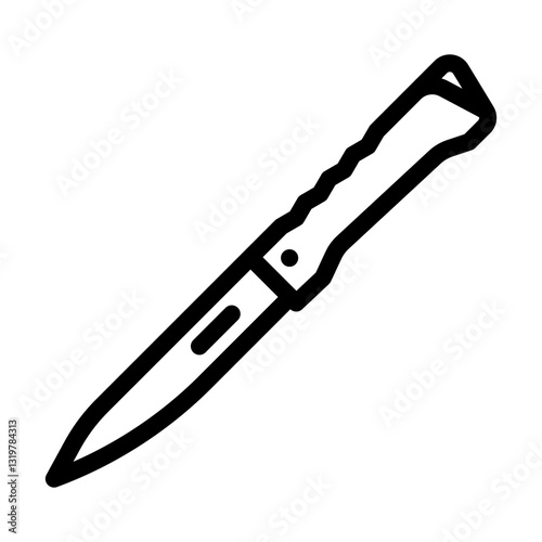 knife titanium ultralight line icon vector illustration