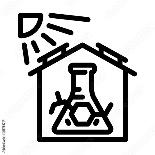 solar powered beauty lab sustainable line icon vector illustration
