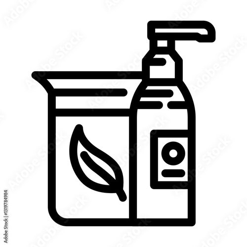 natural ingredients sustainable beauty line icon vector illustration