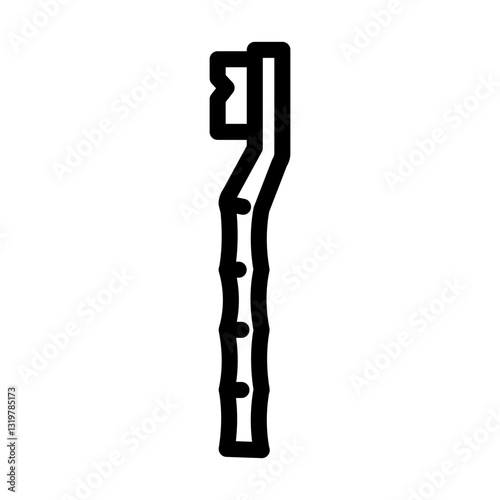 bamboo toothbrush sustainable beauty line icon vector illustration