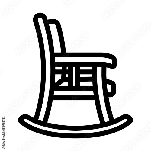 rocking chair slow living line icon vector illustration