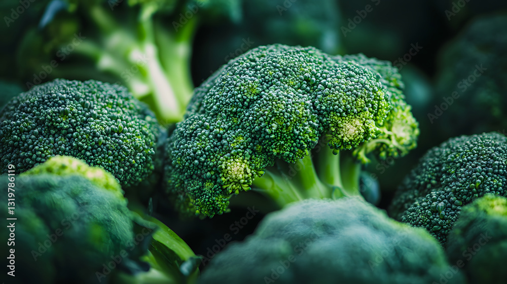 custom made wallpaper toronto digitalA close-up of fresh broccoli displaying vibrant green hues, celebrating natureâ€™s bounty and nutrition in abundance.