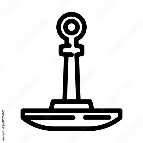 anchor sailing sport line icon vector illustration